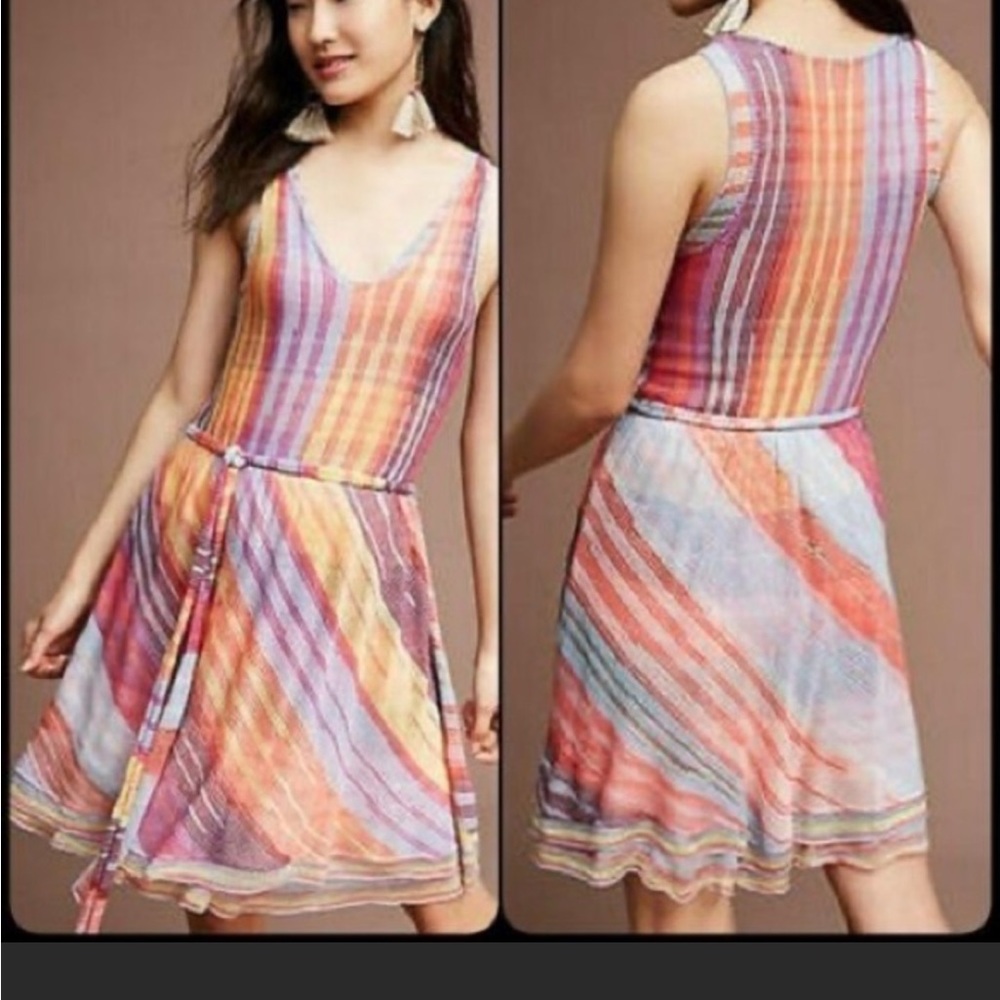 Cecilia Prado Anthropologie Multicolor Striped Dress
